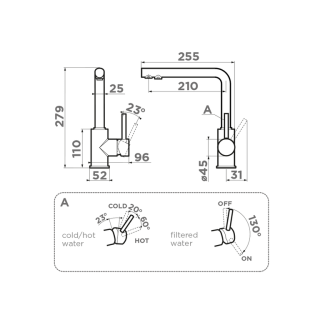 Смеситель для кухни Omoikiri Nakagawa 2 Plus-Gr латунь/ leningrad grey